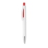 Push button pen with white bar - červená